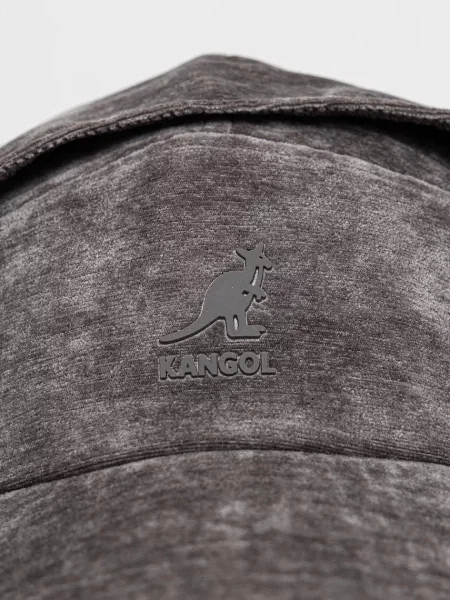 Aksamitna czapka z daszkiem Kangol drapowana szara