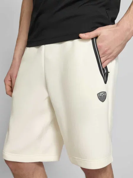 Szorty z elastycznym pasem Ea7 Emporio Armani białe