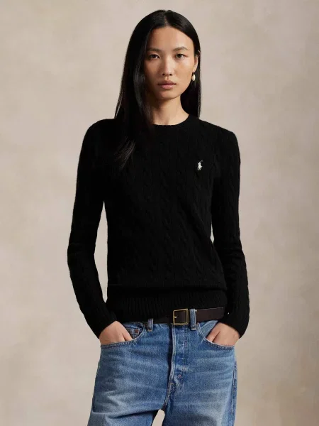 POLO RALPH LAUREN De lână pulover JULIANNA cu adaos de cașmir negru