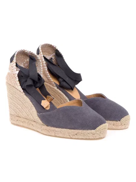 Espadryle Castaner na koturnie niebieskie