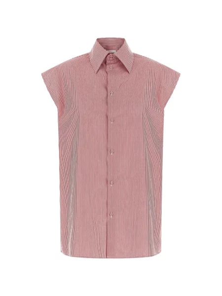 Kołnierzykowy koszula Armarium w paski czerwona