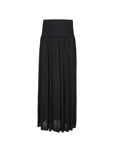 Fusta maxi Less în linie A negru