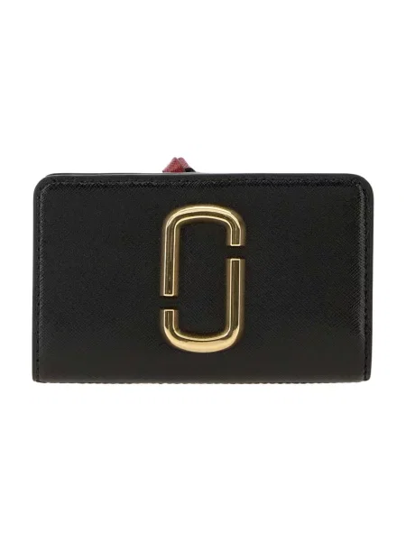 Marc Jacobs Portfel Z Skóry Saffiano The Snapshot Compact Wallet schwarz czarny