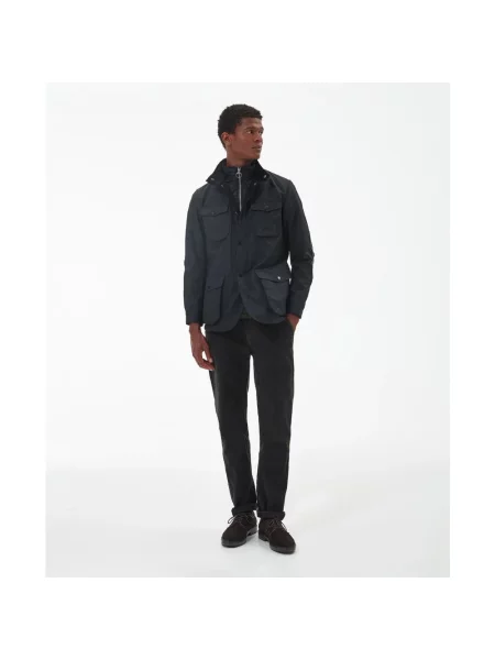 Barbour Kurtka Polowa Ogston Wax schwarz czarna