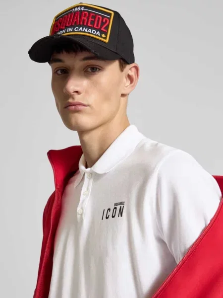 Koszulka polo z nadrukiem z logo Dsquared2 biała