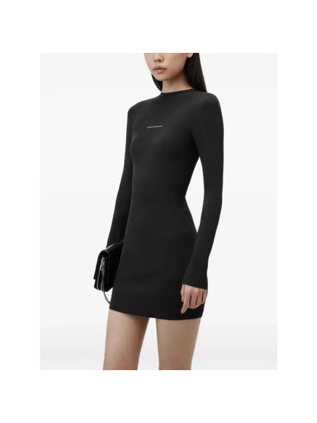 Sukienka Alexander Wang z logo czarna