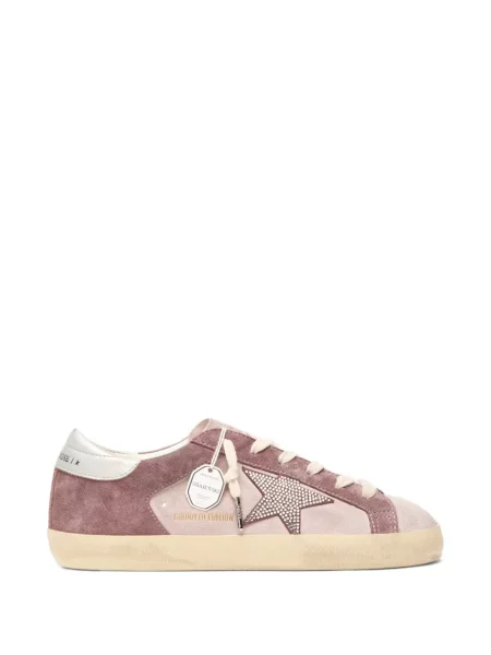 Sneakerși Golden Goose din piele de căprioară de cristal roz