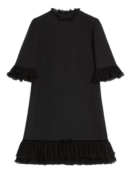 Rochie mini Valentino Garavani cu volane de costum negru