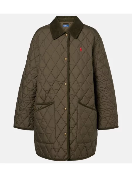 Geacă Polo Ralph Lauren de catifea cord verde