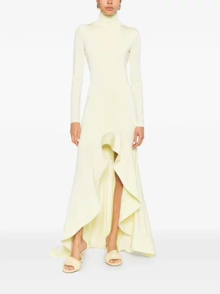 Rochie Stella Mccartney cu volane asimetrică galben