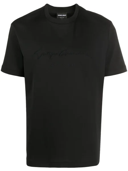 Tricou Giorgio Armani cu broderie negru