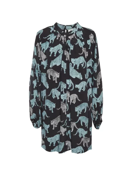 Rochie mini Dvf Diane Von Furstenberg cu imagine cu model leopard negru