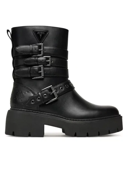 Buty do kostki Guess skórzane czarne
