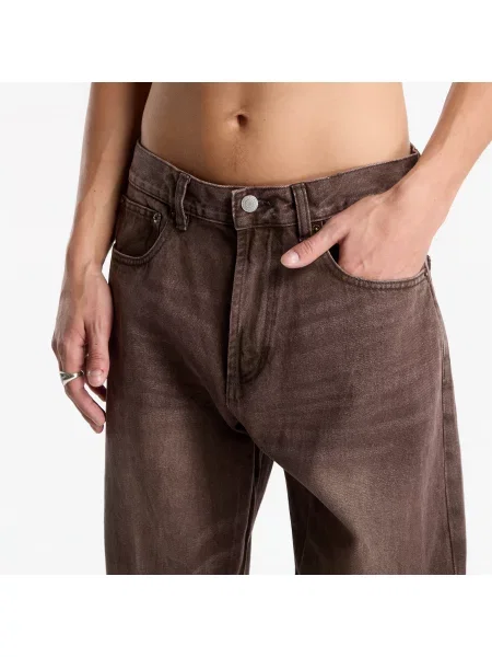 Jeansy straight leg Obey retro brązowe