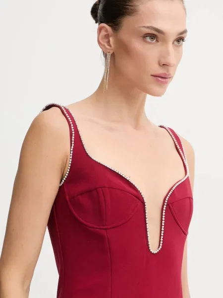 Сукня Bardot maxi пряма бордовий