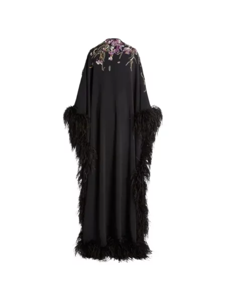 Яке Zuhair Murad с пера на цветя черно