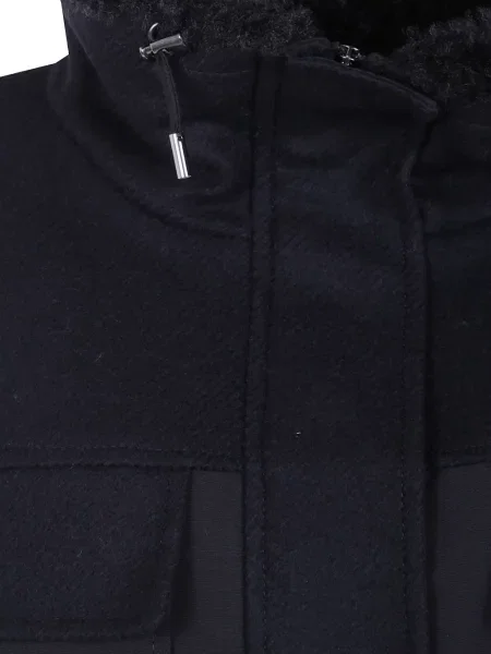 Geacă parka Mantu din piele de oaie negru