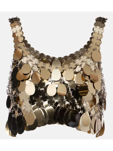 Top Rabanne o krotszym kroju złoty