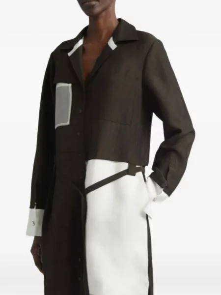 Sukienka koszulowa Jason Wu Collection z twillu brązowa