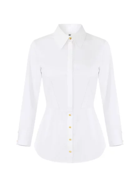Cu peplum cămașă Elisabetta Franchi alb