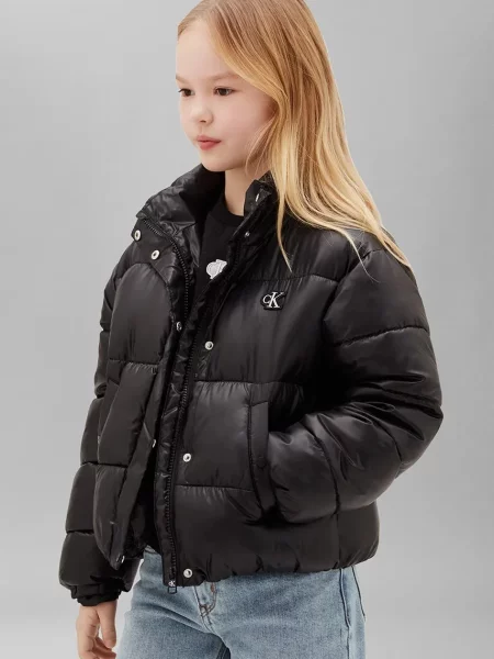 Calvin Klein Jeans капитонирано яке за деца черно