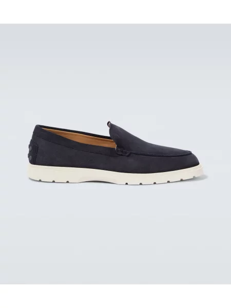 Pantofi loafer Tod's din piele de căprioară slip-on negru