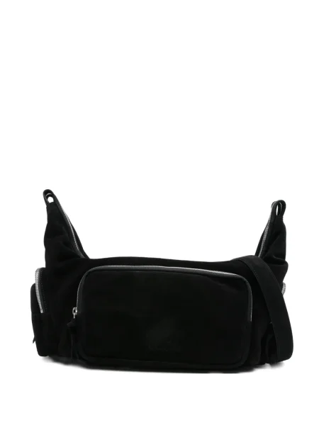 Geanta crossbody Marge Sherwood din piele de căprioară cu autograf negru