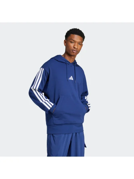 Palton Adidas Sportswear cu dungi din material terry alb