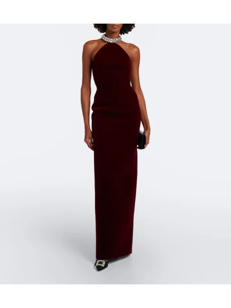 Rochie David Koma de catifea cu gât halter