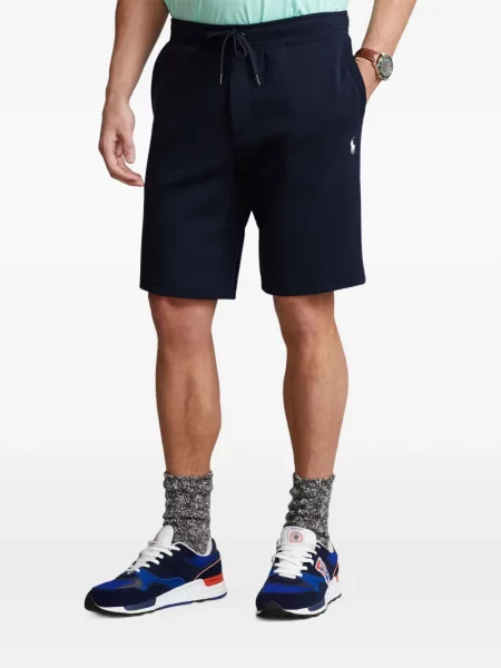 Fleece polo Polo Ralph Lauren με κέντημα με λαιμόκοψη v κόκκινο