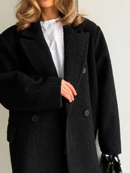 Пальто Milirud вовна/поліамід чорний