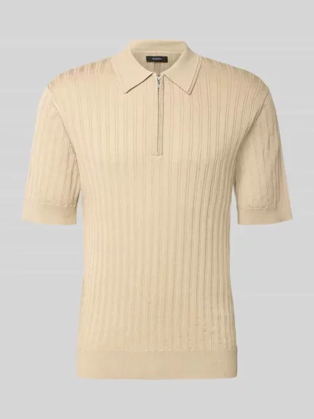 Koszulka polo o kroju slim fit z zamkiem błyskawicznym Matinique beżowe