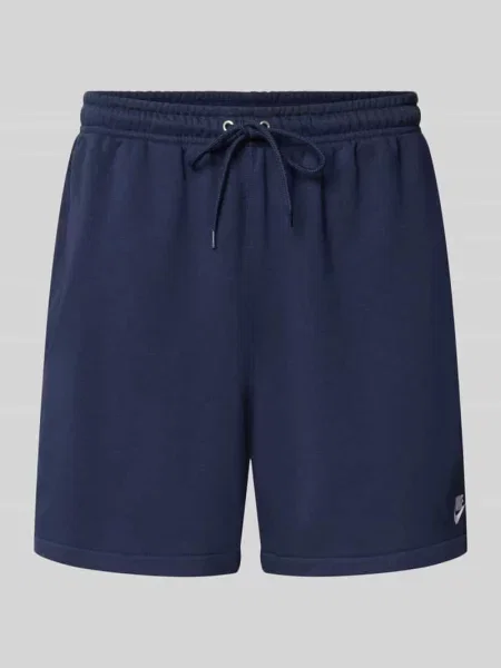 Szorty dresowe o kroju regular fit z mieszanka bawełny Nike granatowe