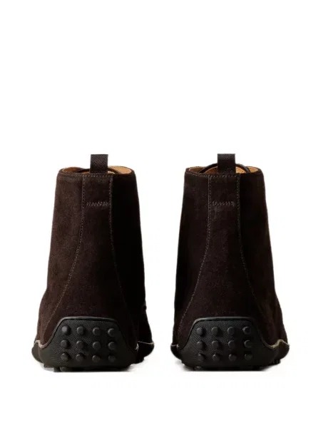 Šněrovací semišové kotníkové boty Car Shoe hnědé
