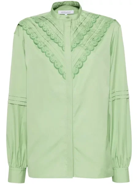 Блуза Maison Kitsuné бродирана зелено