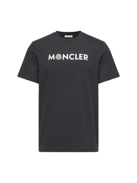 Koszulka Moncler z logo niebieska
