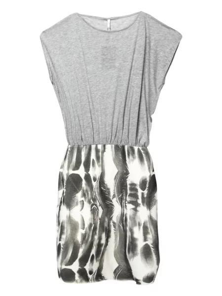 Rochie mini Faith Connexion cu pene de costum gri