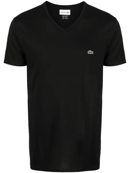 Tricou Lacoste cu decolteu în V negru