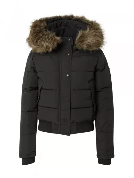 Geacă bomber Superdry cu glugă negru
