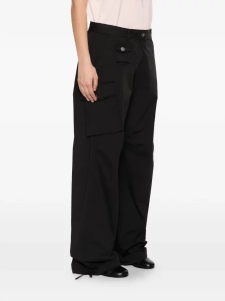 Pantaloni cargo Ganni cu cordon negru
