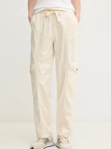 Pepe Jeans pantaloni HADDA PANT femei fason cargo high waist bej