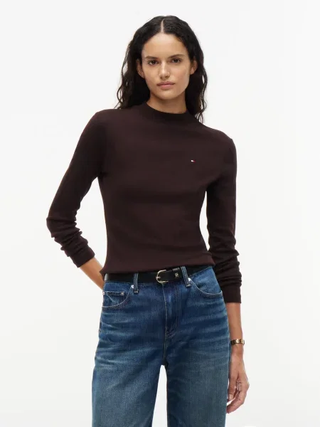 Tommy Hilfiger koszulka z długim rękawem Kobiety S brązowy
