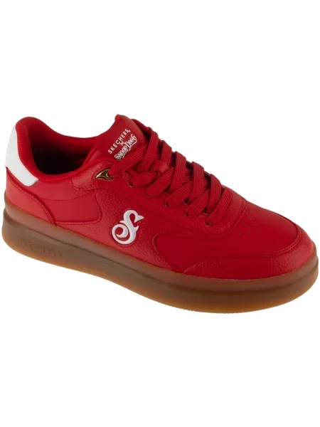 Pantofi Skechers cu șireturi din dantelă roșu