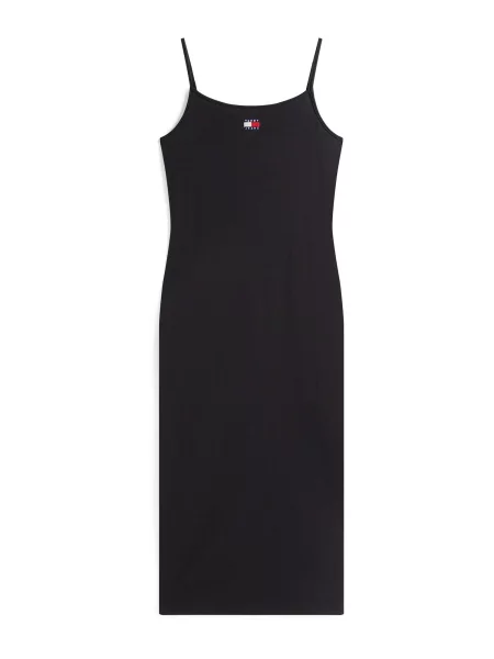 Tommy Jeans rochie midi mulată negru