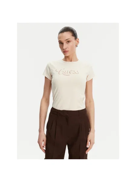 Guess Póló Ekru Slim Fit