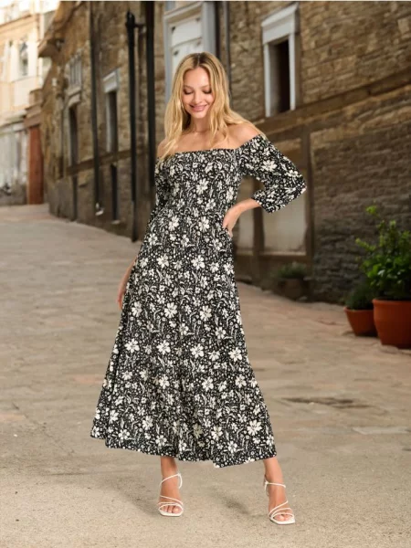 Сукня з квітковим візерунком різнобарвний