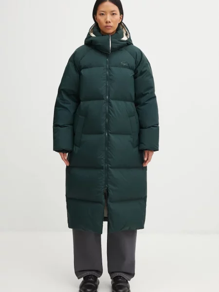 Lacoste geacă de puf de iarnă verde