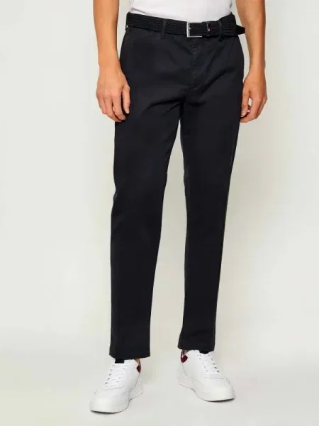 Pantaloni chino Tommy Hilfiger cu imagine albastru
