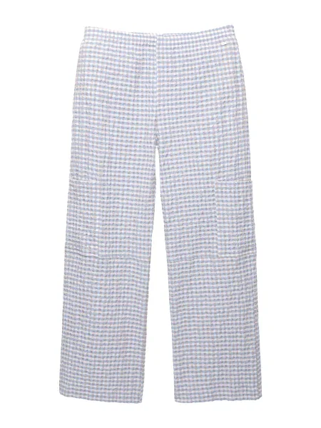 Pull&Bear Pantaloni albastru deschis / maro deschis alb