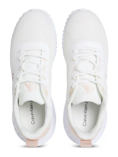 Dámske topánky Calvin Klein Eva Runner L-Up Mix Mesh Logo Ck bright white/black biela